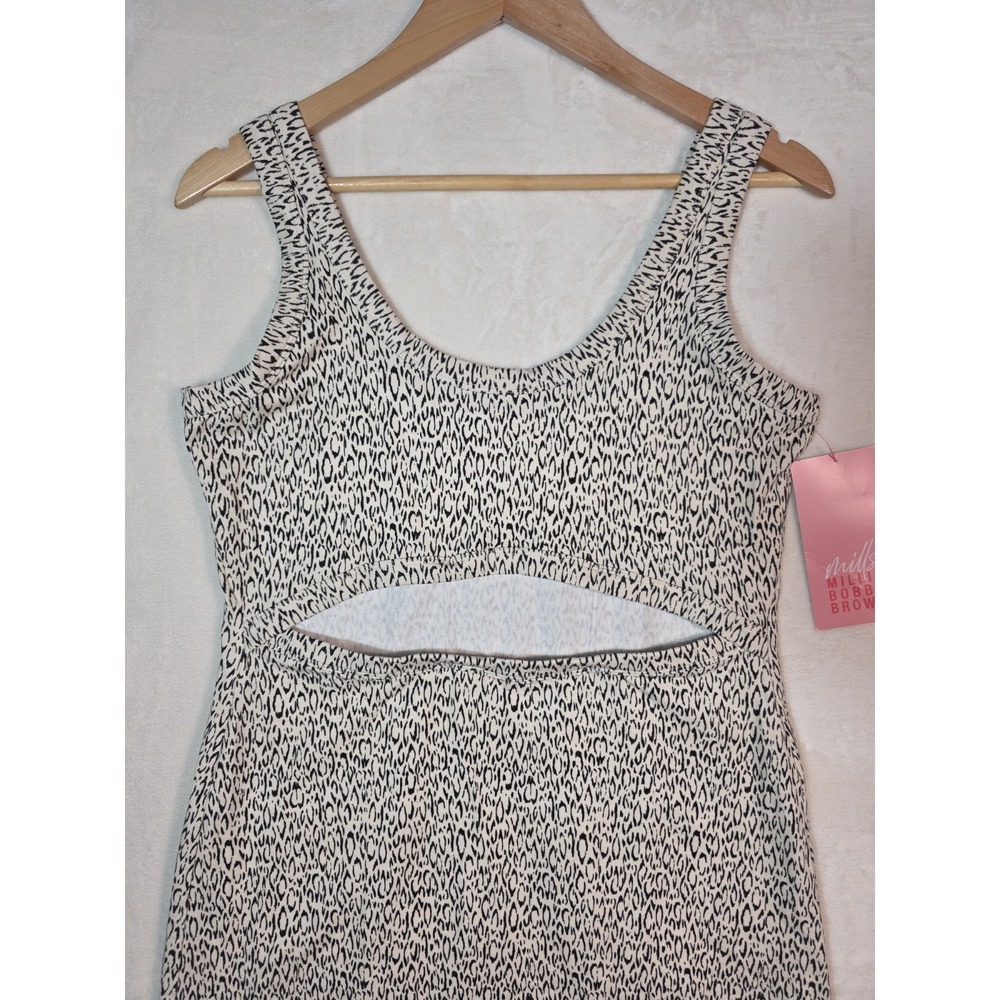 Mills By Millie Bobby Brown Cutout Leopard Print Dress Size L NWT - Picture 4 of 9